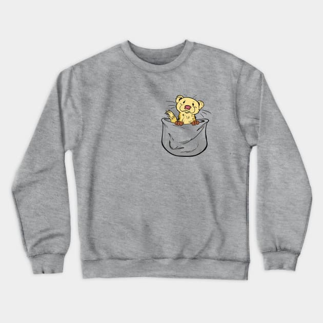 Ferret Pocket Funny Cute Yellow Fur Crewneck Sweatshirt by Lael Pagano